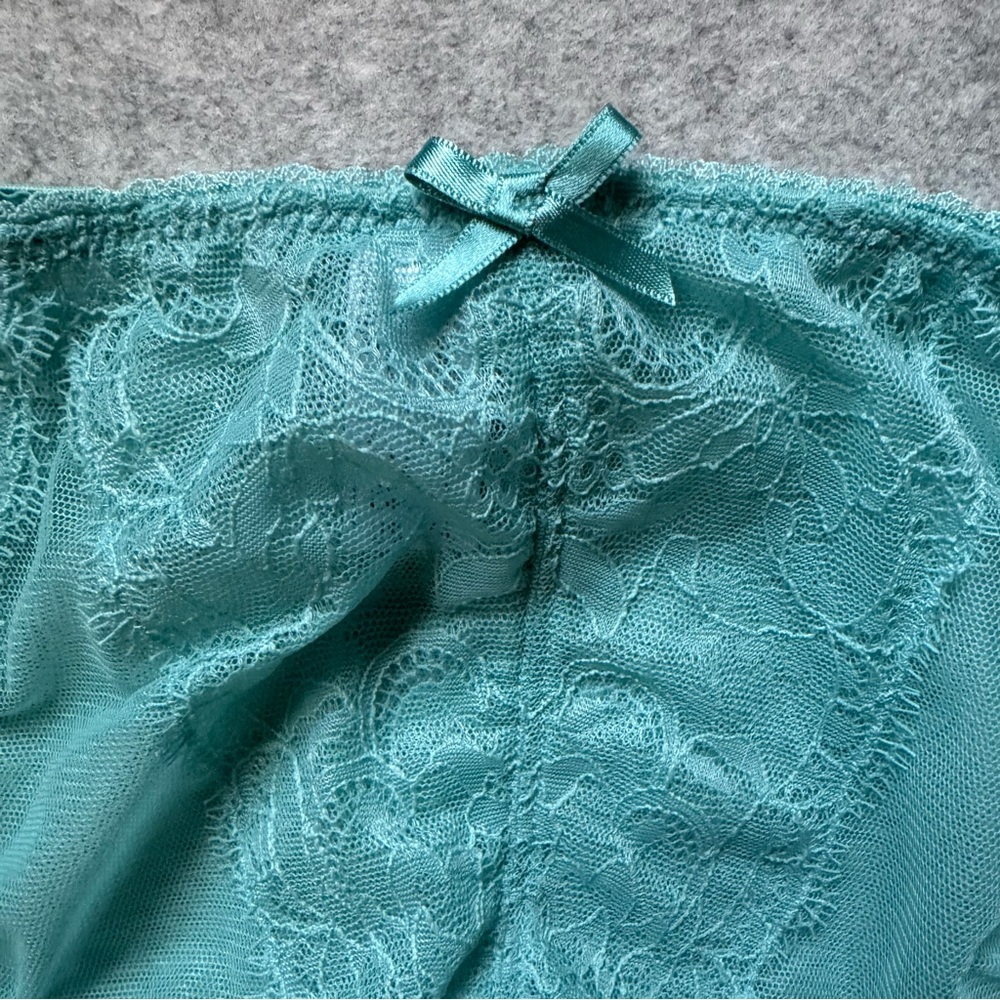 Wacoal Retro Chic Lace Underwire Bra and Panty Set - Teal - Picture 9 of 12